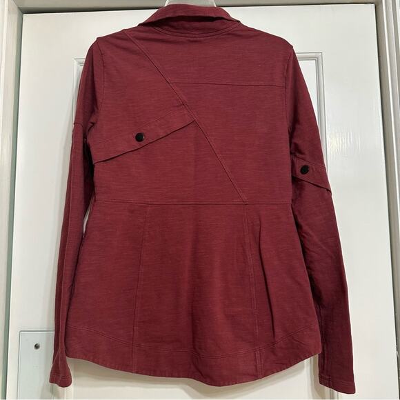 CABI Women's Burgundy Training Jacket, French Knit, Burgundy, Full Zip, Small - Picture 13 of 16
